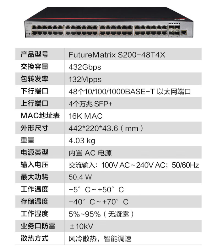 華為 S200-48T4X 企業級交換機